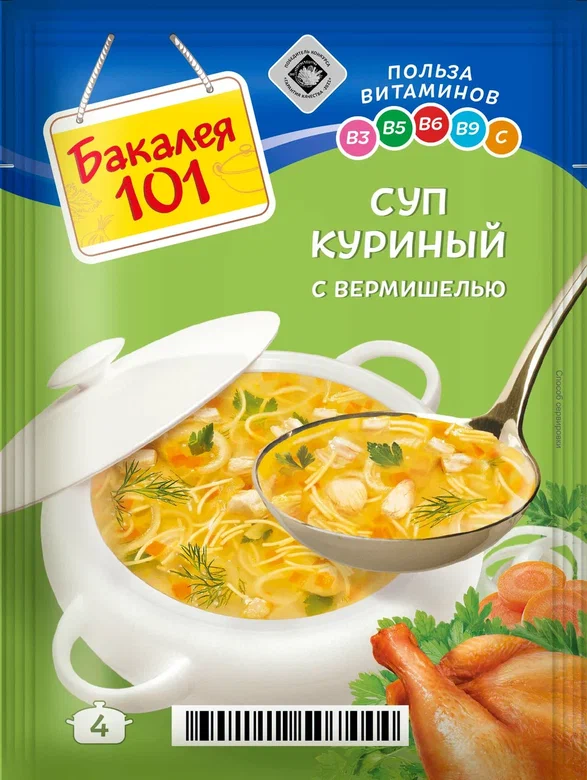 Суп Бакалея 101 куриный с вермишелью 60 г