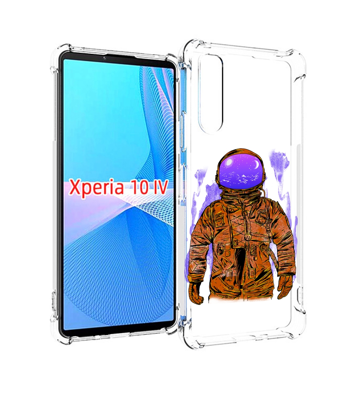 

Чехол MyPads нарисованный мужчина в скафандре для Sony Xperia 10 IV (10-4), Прозрачный, Tocco