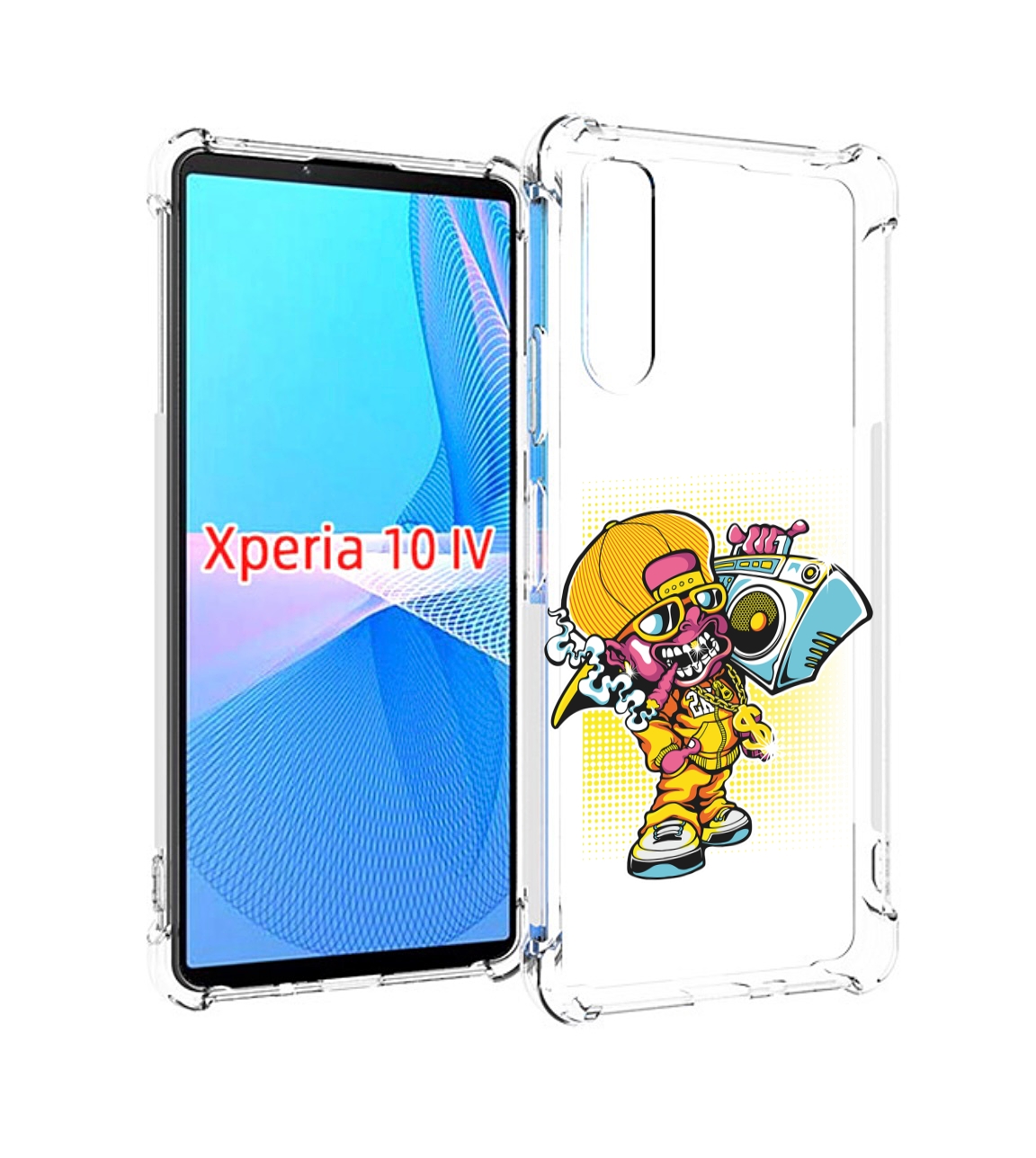 Чехол MyPads нарисованный парень с колонкой для Sony Xperia 10 IV (10-4)