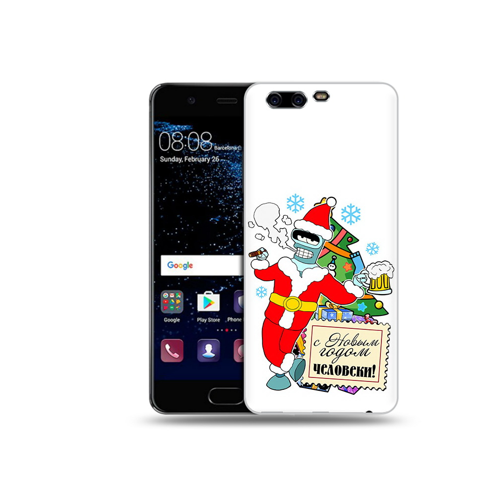 

Чехол MyPads Tocco для Huawei P10 С новым годом человеки (PT60870.50.150), Прозрачный, Tocco
