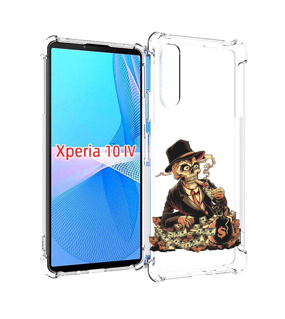 

Чехол MyPads нарисованный череп с сигаретой для Sony Xperia 10 IV (10-4), Прозрачный, Tocco