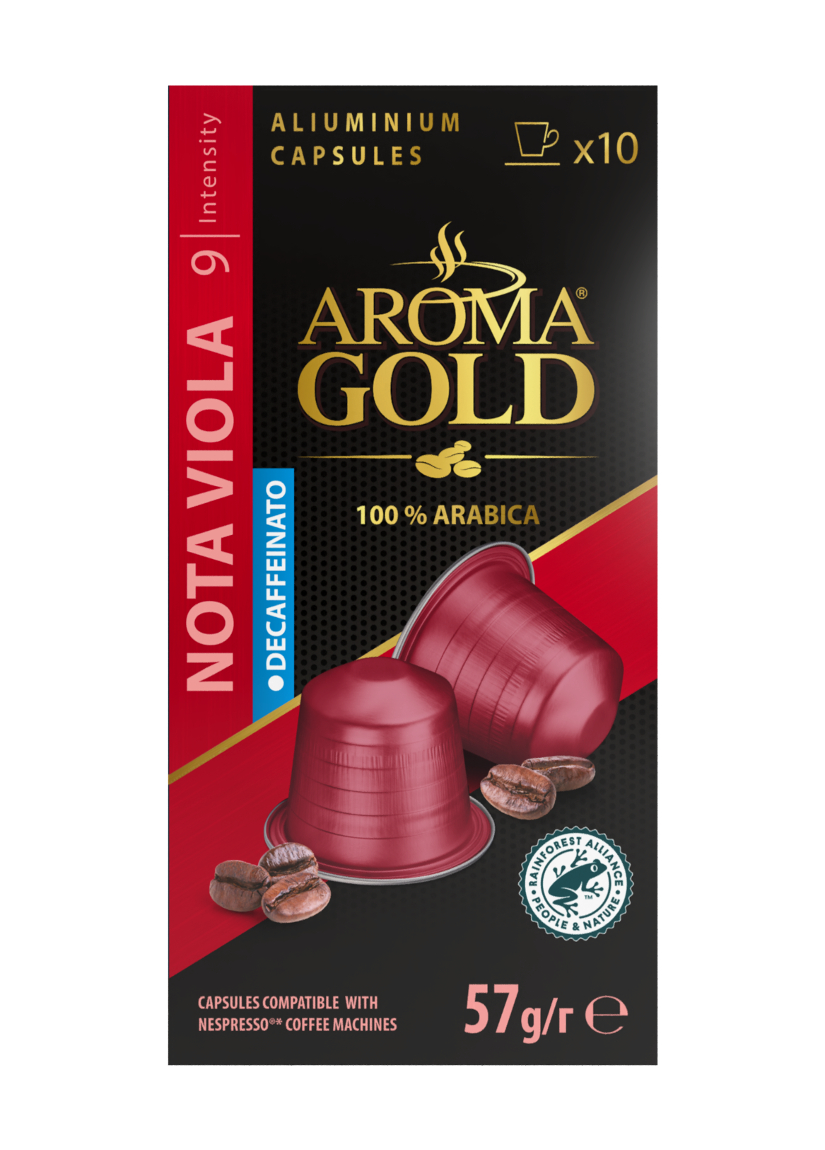 Кофе в капсулах Nespresso Aroma Gold Nota Viola Deik Intensity 9 pods, 10 шт.