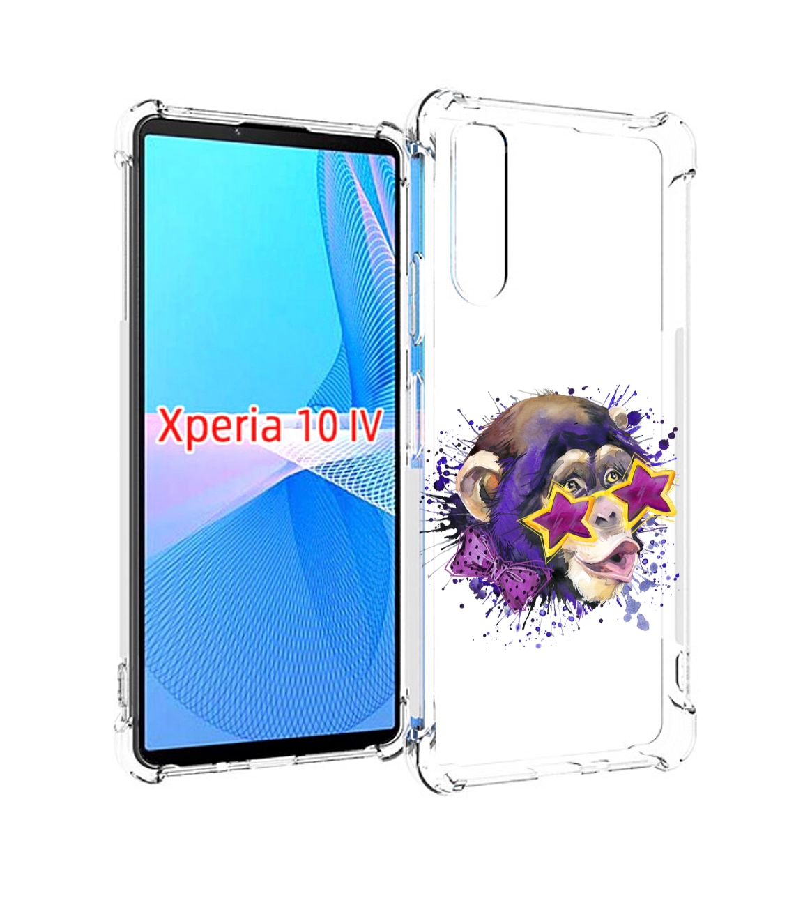 

Чехол MyPads обезьяна в очках для Sony Xperia 10 IV (10-4), Прозрачный, Tocco