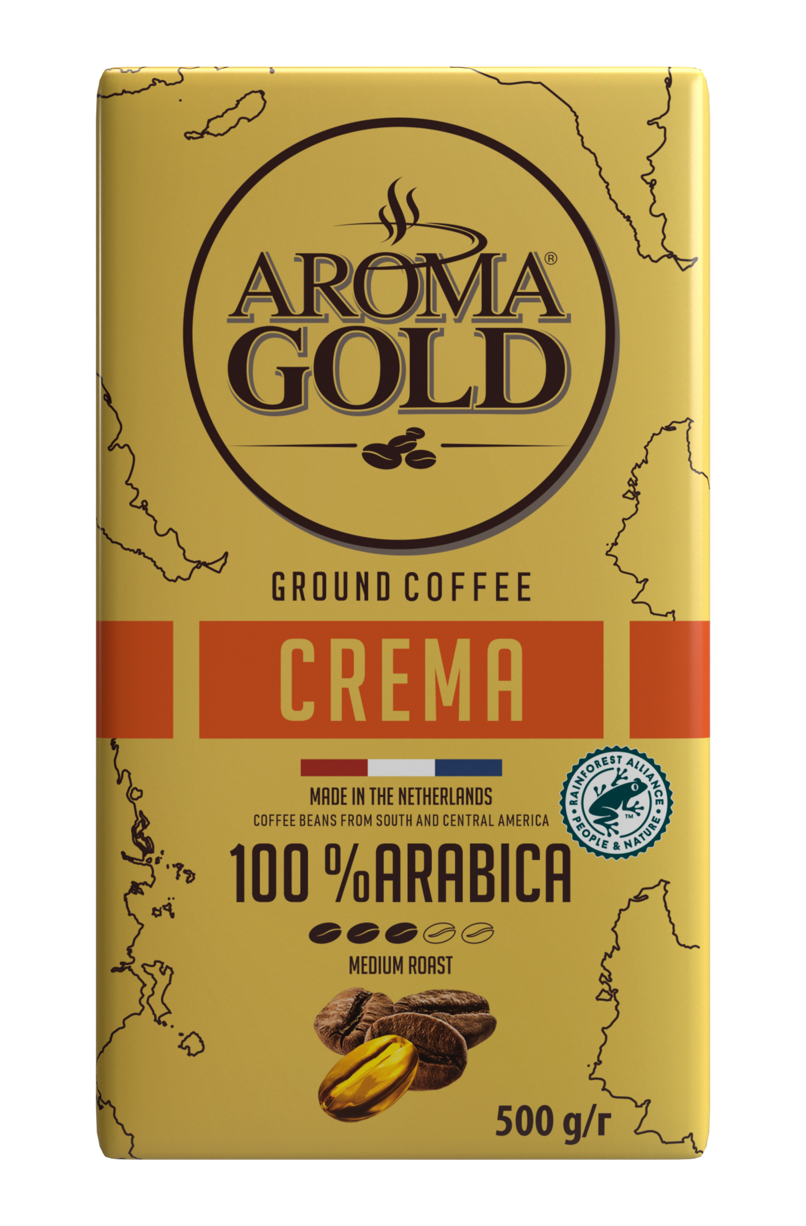 Кофе натуральны Aroma Gold crema In-cup молотый, 500 г