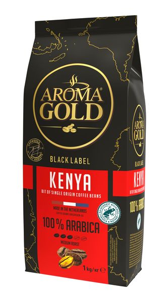 Кофе натуральный Aroma Gold black label kenya зерновой, 1 кг