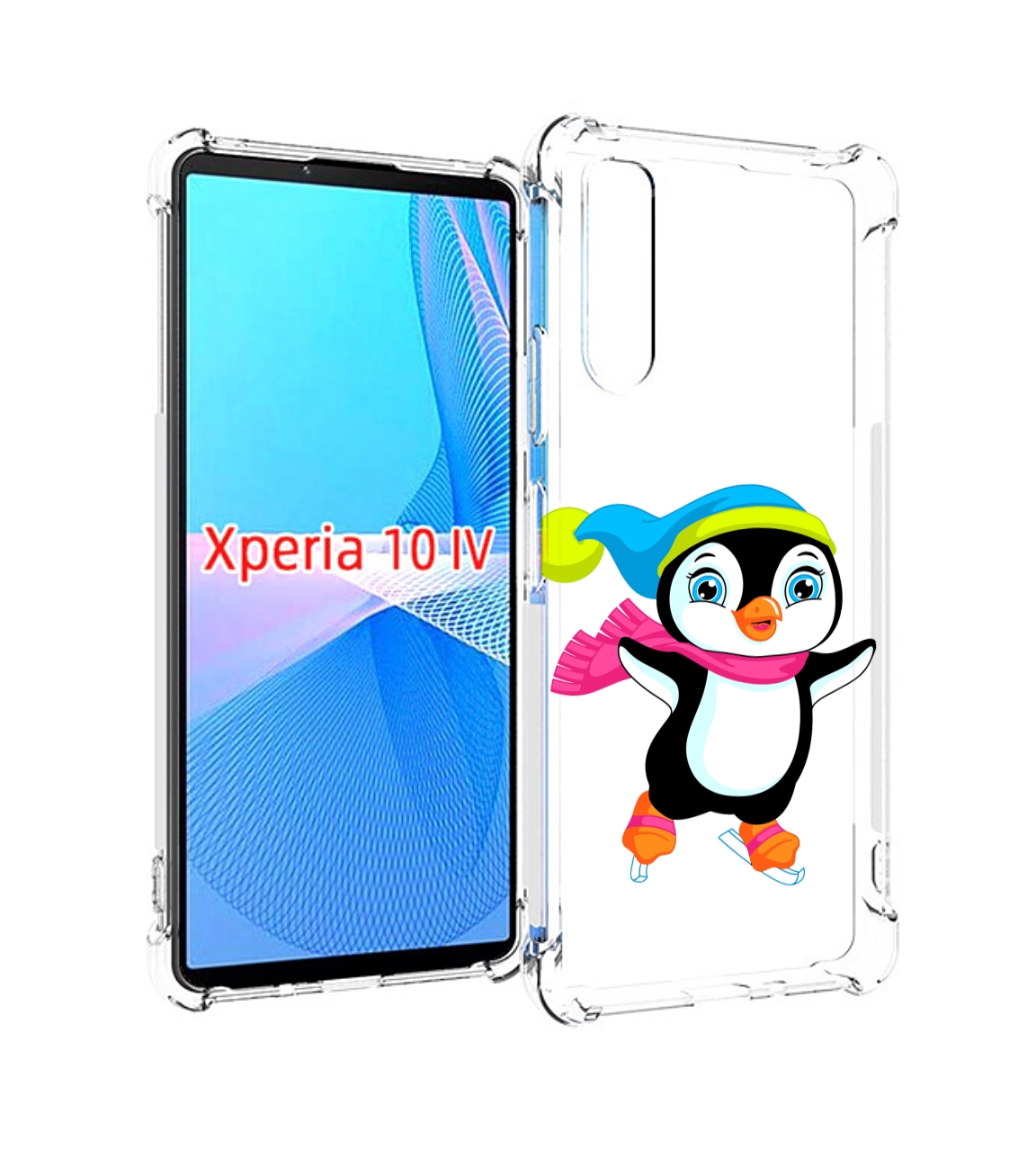 

Чехол MyPads пингвин на коньках для Sony Xperia 10 IV (10-4), Прозрачный, Tocco