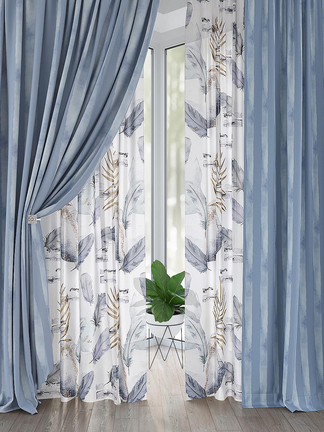 

Комплекты штор AT HOME Фленбор высота 250 см, ширина 150 см, Белый, 554023
