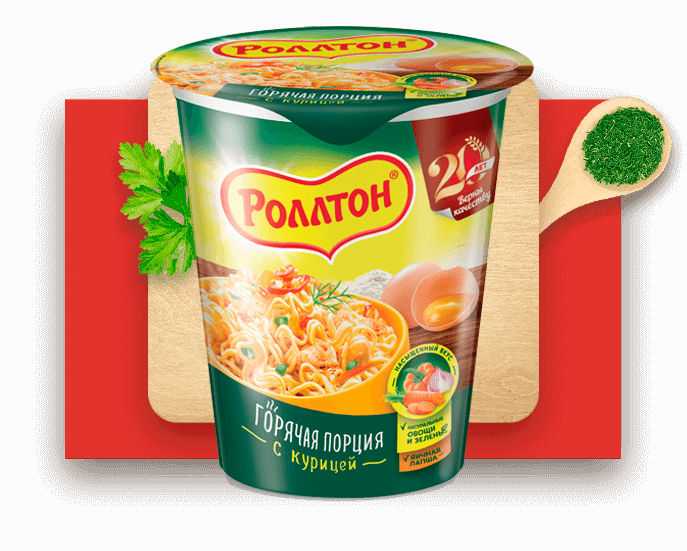 Лапша Роллтон Горячая порция с курицей 70 г 63₽