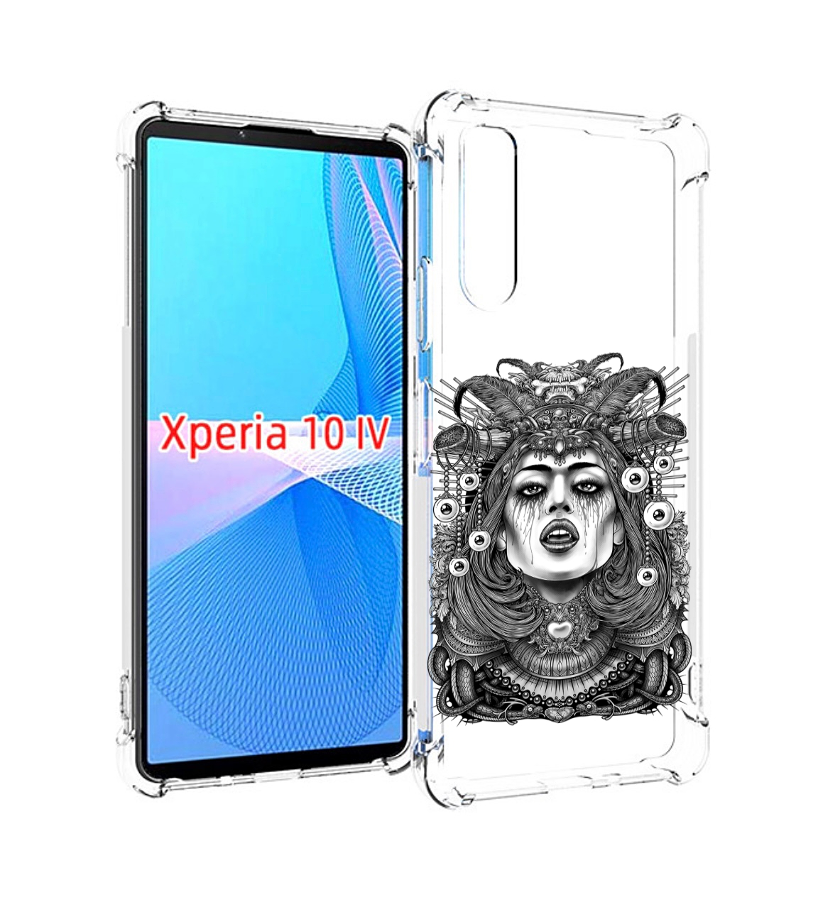 

Чехол MyPads портрет девушки черно белый для Sony Xperia 10 IV (10-4), Прозрачный, Tocco