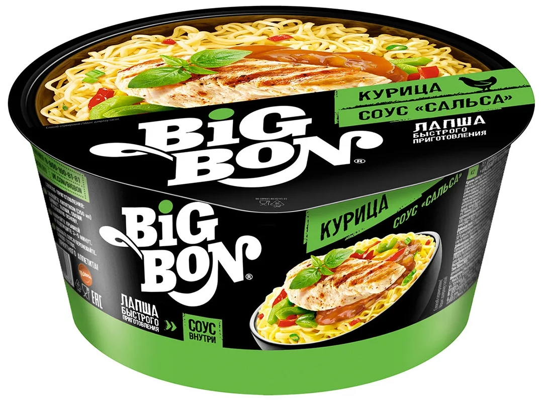 Лапша куриная BigBon с соусом сальса 85 г