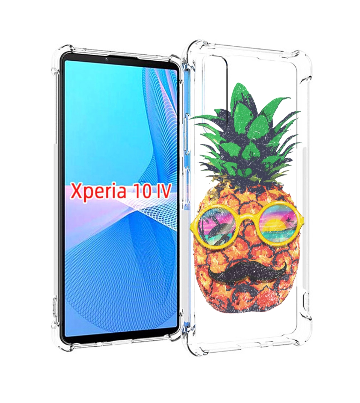 

Чехол MyPads прикольный ананас с лицом для Sony Xperia 10 IV (10-4), Прозрачный, Tocco