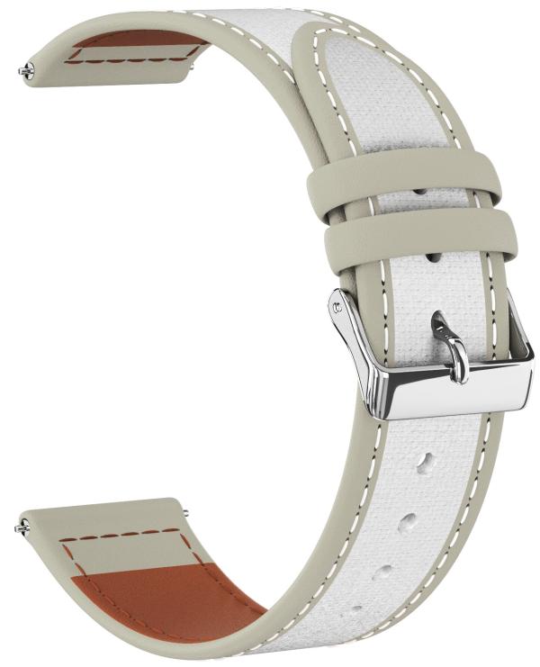 

Ремешок кожаный GSMIN Fuzzy 22 для Ticwatch E2 (Белый)