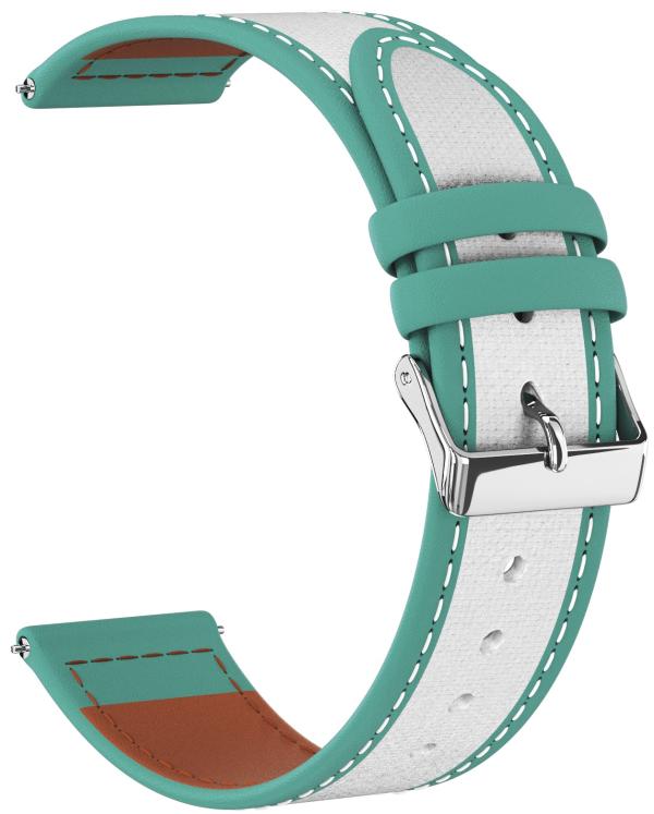 

Ремешок кожаный GSMIN Fuzzy 22 для Ticwatch E2 (Бирюзовый)