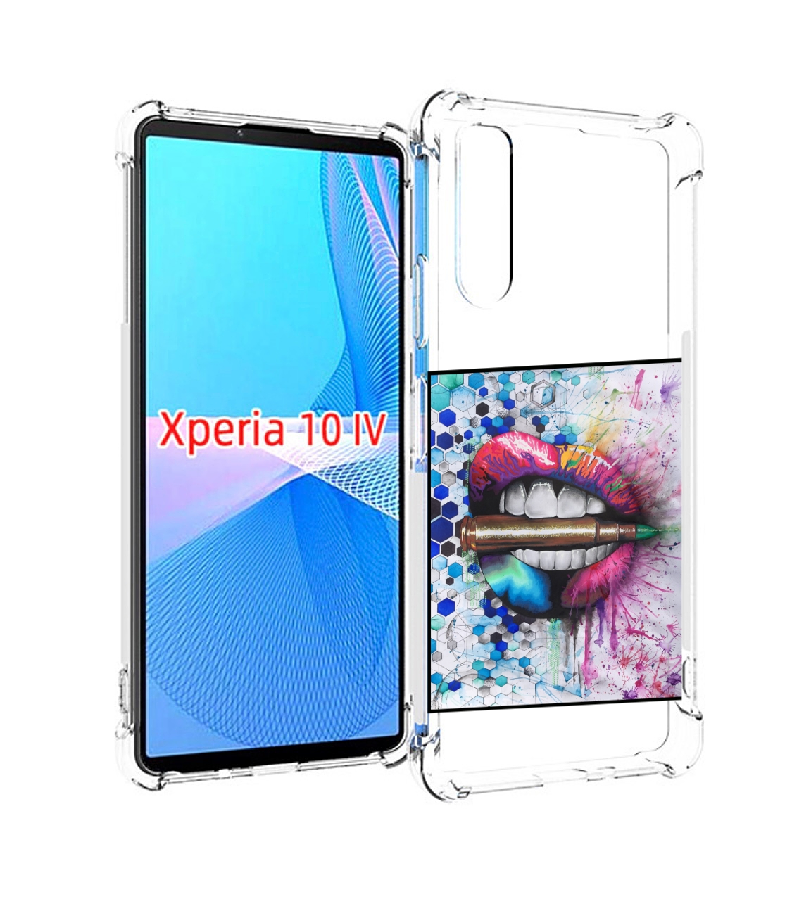 

Чехол MyPads разноцветные губы с пулей для Sony Xperia 10 IV (10-4), Прозрачный, Tocco
