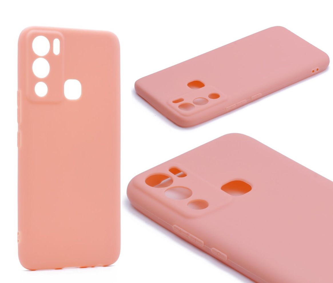 

Силиконовый чехол TPU Case матовый для Infinix Hot 12i персиковый, Розовый