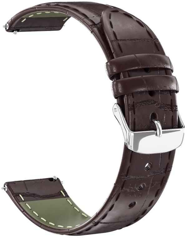 

Ремешок кожаный GSMIN Crocodile 22 для Ticwatch E2 (Кофейный)
