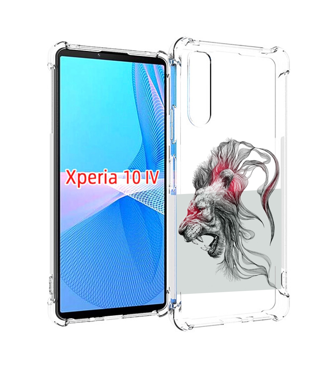 

Чехол MyPads разъяренный лев для Sony Xperia 10 IV (10-4), Прозрачный, Tocco