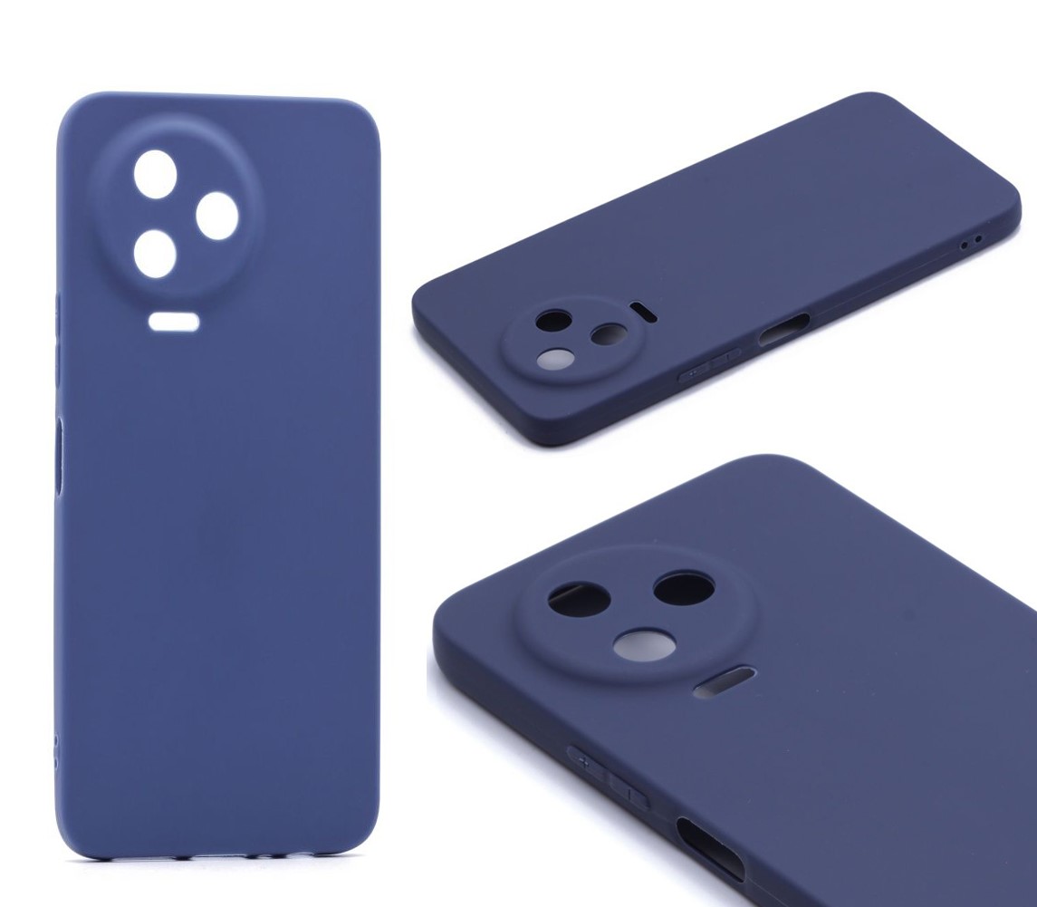 Силиконовый чехол TPU Case матовый Infinix Note 12 темно-синий