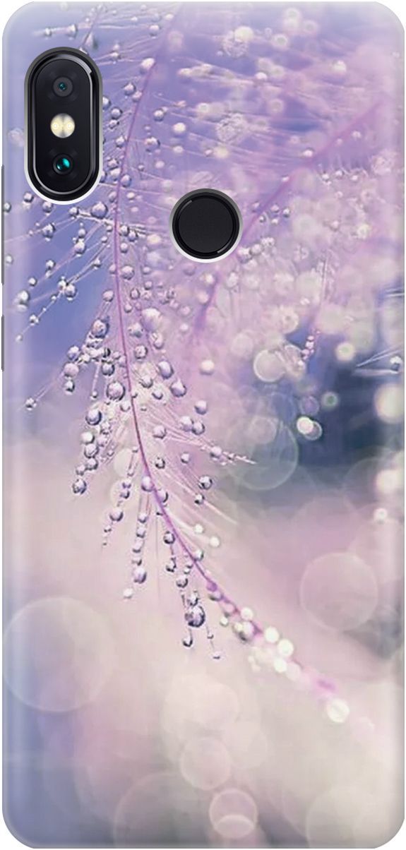 

Чехол на Xiaomi Redmi Note 5 "Ветка в капельках", Белый;синий, 2382