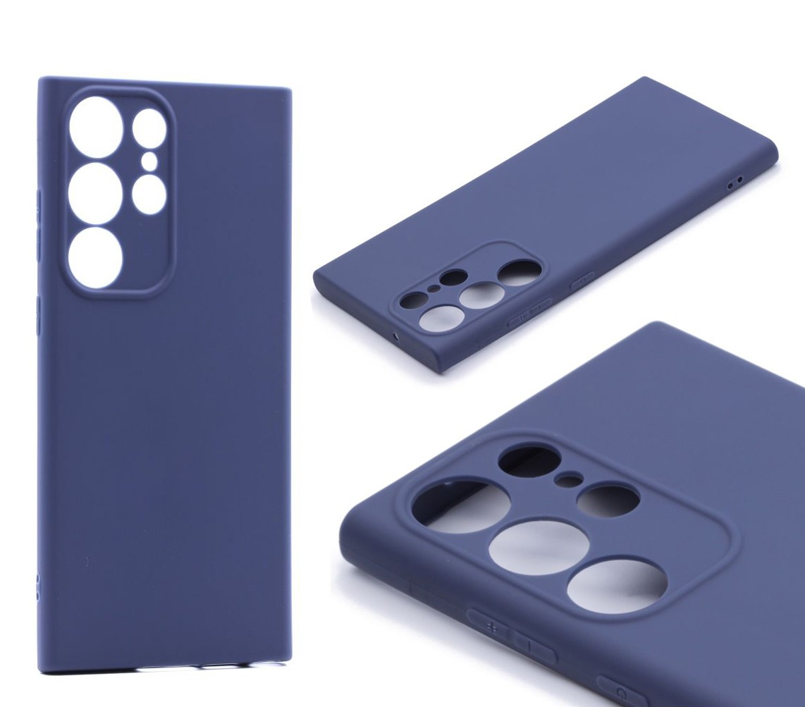 Силиконовый чехол TPU Case матовый для Samsung S23 ULTRA темно-синий