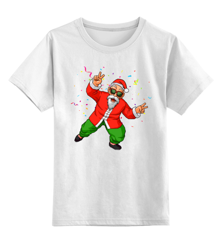 

Футболка детская Printio Master roshi santa цв. белый р. 152, Master roshi santa