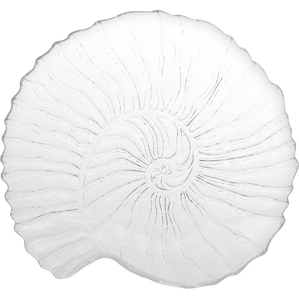 фото Декоративное блюдо mercury seasnail прозрачное 32 х 29 см