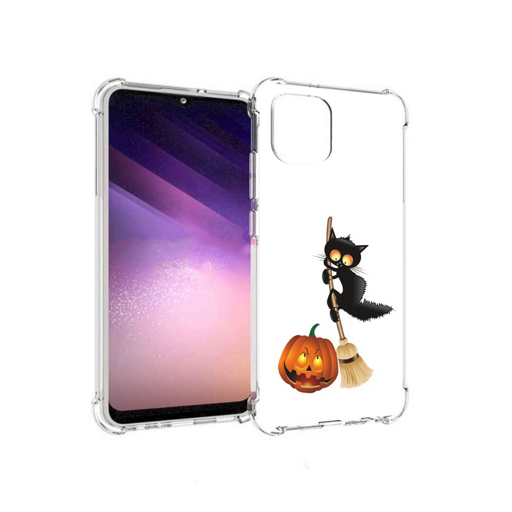 

Чехол MyPads Tocco для Samsung Galaxy A03 хэлуинский котик (PT226903.537.667), Прозрачный, Tocco