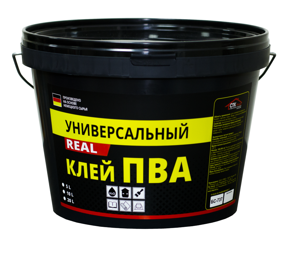 фото Клей пва универсальный real стк профи 5л