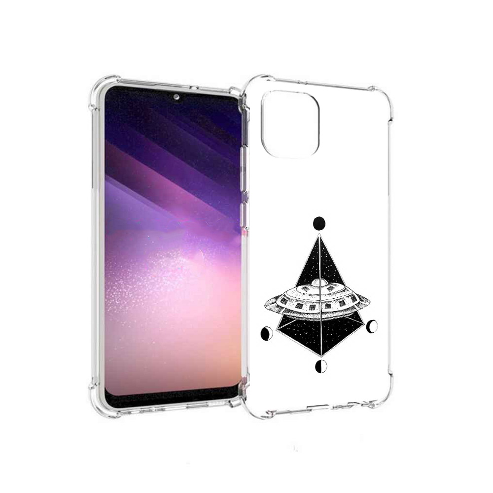 

Чехол MyPads Tocco для Samsung Galaxy A03 черно белая летающая тарелка (PT226903.537.679), Прозрачный, Tocco