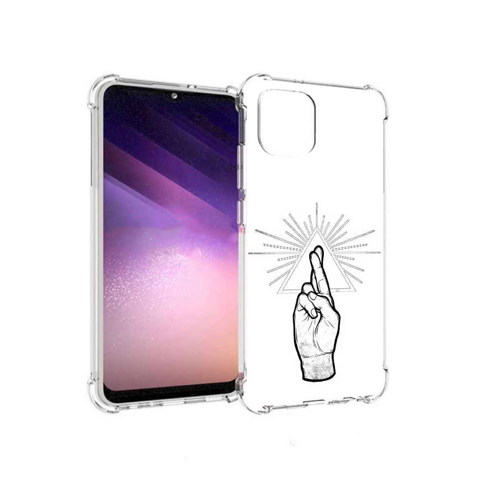 

Чехол MyPads Tocco для Samsung Galaxy A03 черно белая рука (PT226903.537.681), Прозрачный, Tocco