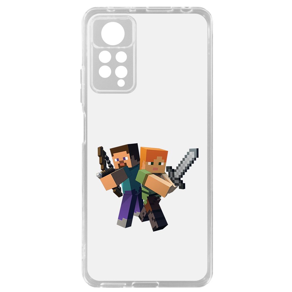 

Чехол-накладка Minecraft-Стив и Алекс для Xiaomi Redmi Note 11 Pro, Прозрачный