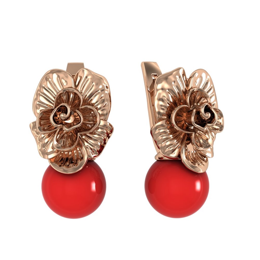

Серьги из серебра ПРИВОЛЖСКИЙ ЮВЕЛИР 302529-KR, коралл, 302529-KR