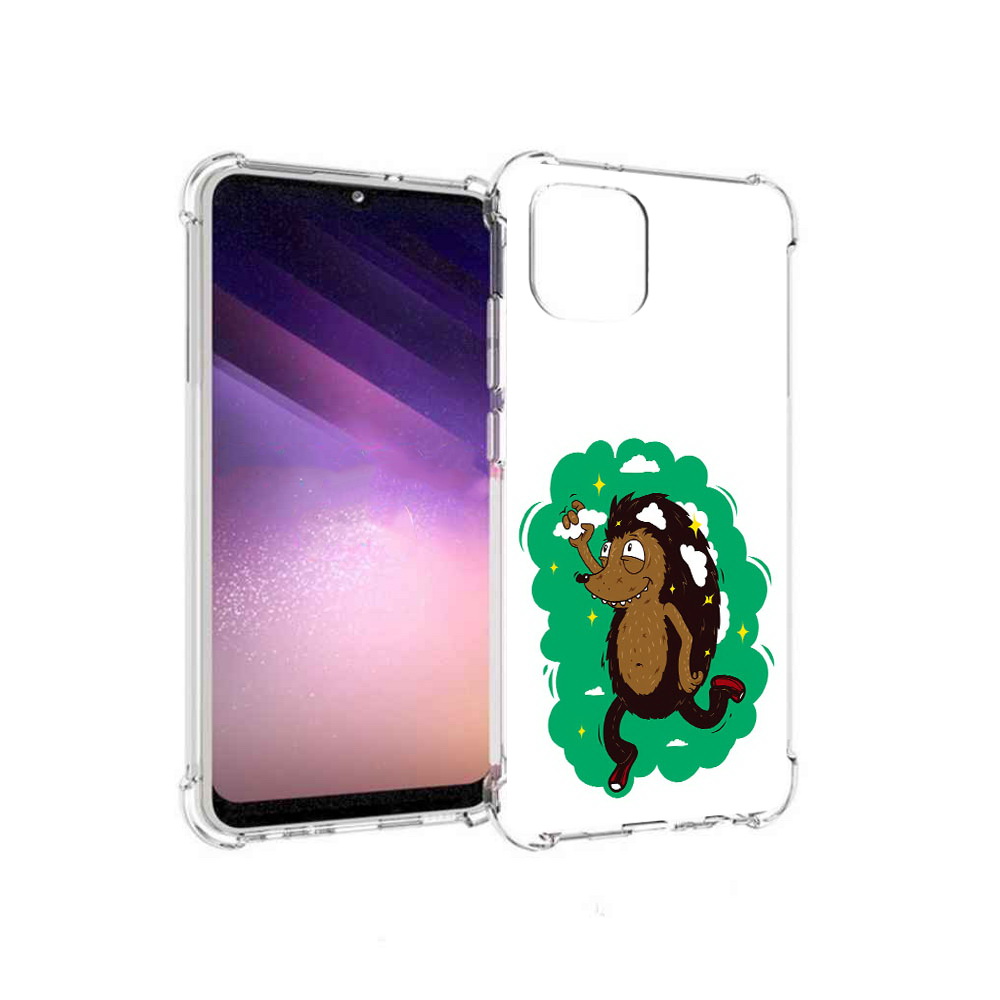 

Чехол MyPads Tocco для Samsung Galaxy A03 Ежик в облаках (PT226903.537.77), Прозрачный, Tocco