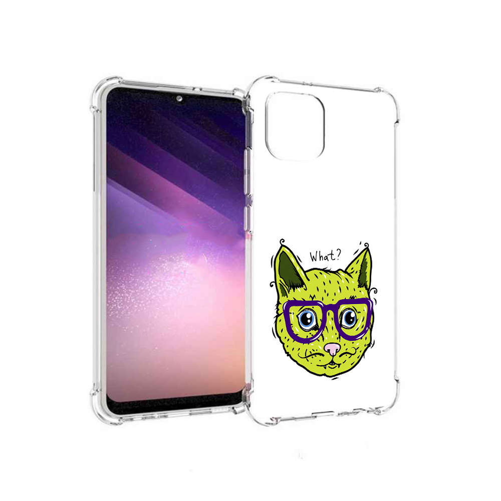 

Чехол MyPads Tocco для Samsung Galaxy A03 Зеленый кот (PT226903.537.86), Прозрачный, Tocco