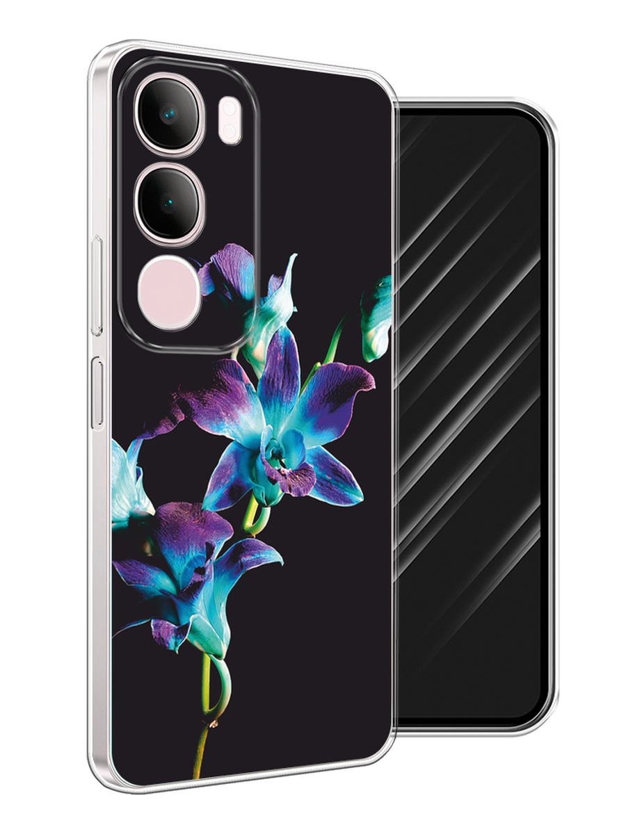 

Чехол Awog на Vivo Y19s "Синий цветок на черном", Черный;голубой;синий, 2612350-1