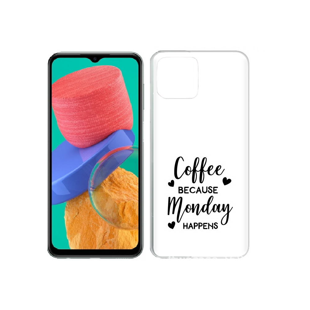 

Чехол MyPads Tocco для Samsung Galaxy M33 кофе и понедельник стал счастливым, Прозрачный, Tocco