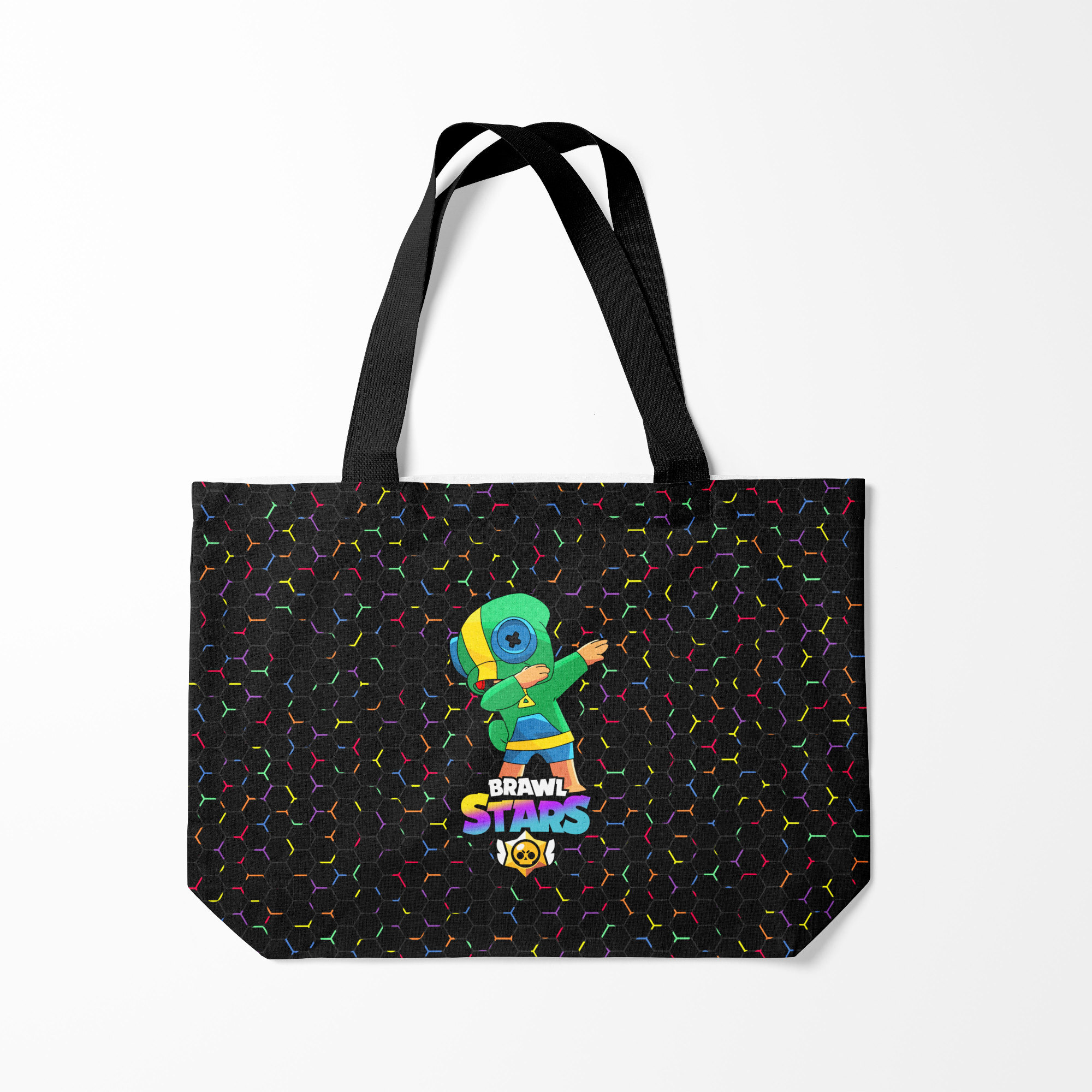

Сумка шoппер унисекс Burnettie Brawl Stars Leon Dab, черный, Brawl Stars Leon Dab
