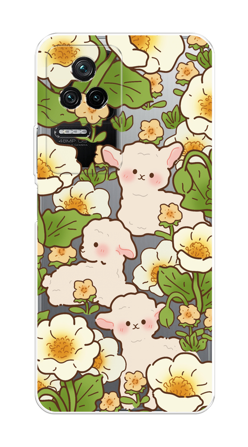 

Чехол на Poco F4/Redmi K40S "Овечки в цветах", Зеленый;бежевый, 314650-1