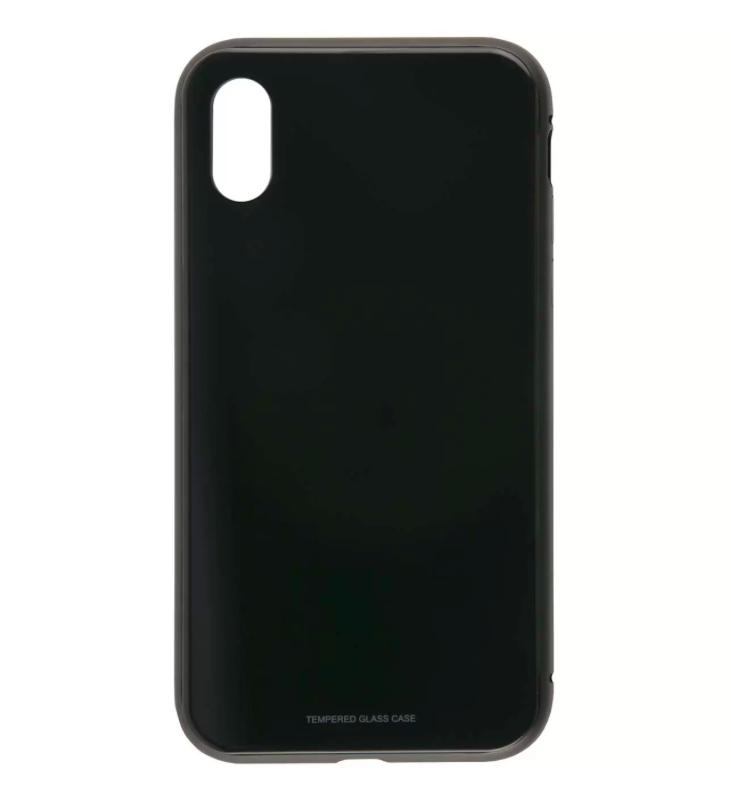 Чехол накладка iBox Magnetic, металл и стекло, для iPhone X (черный)