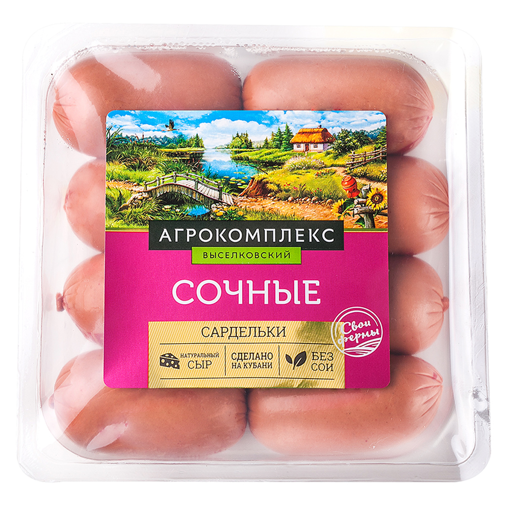 Сардельки Агрокомплекс Сочные куриные 0,42 кг