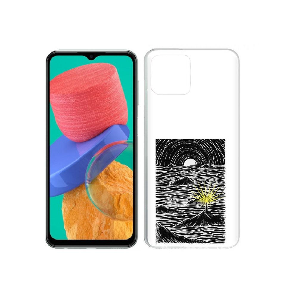 

Чехол MyPads Tocco для Samsung Galaxy M33 маяк в черно белом море (PT227322.603.460), Прозрачный, Tocco