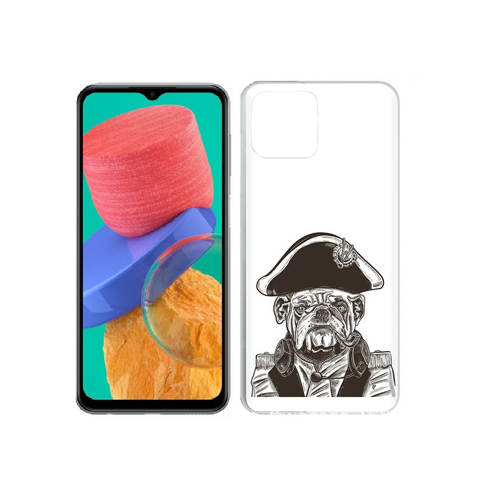 

Чехол MyPads Tocco для Samsung Galaxy M33 мопс генерал (PT227322.603.483), Прозрачный, Tocco