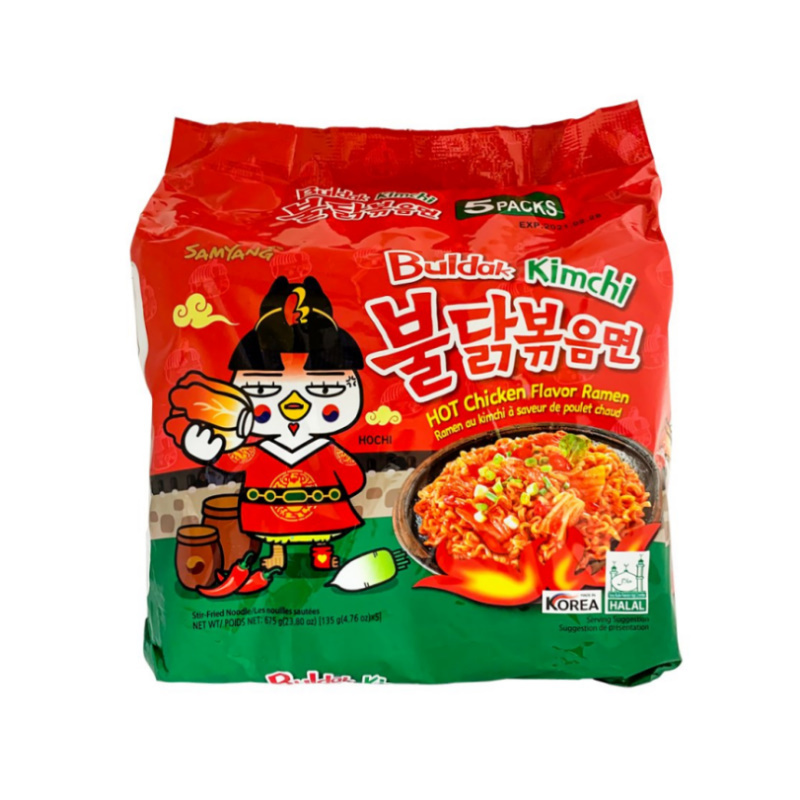 Лапша быстрого приготовления Samyang со вкусом острой курицы и кимчи 135 г 5 шт