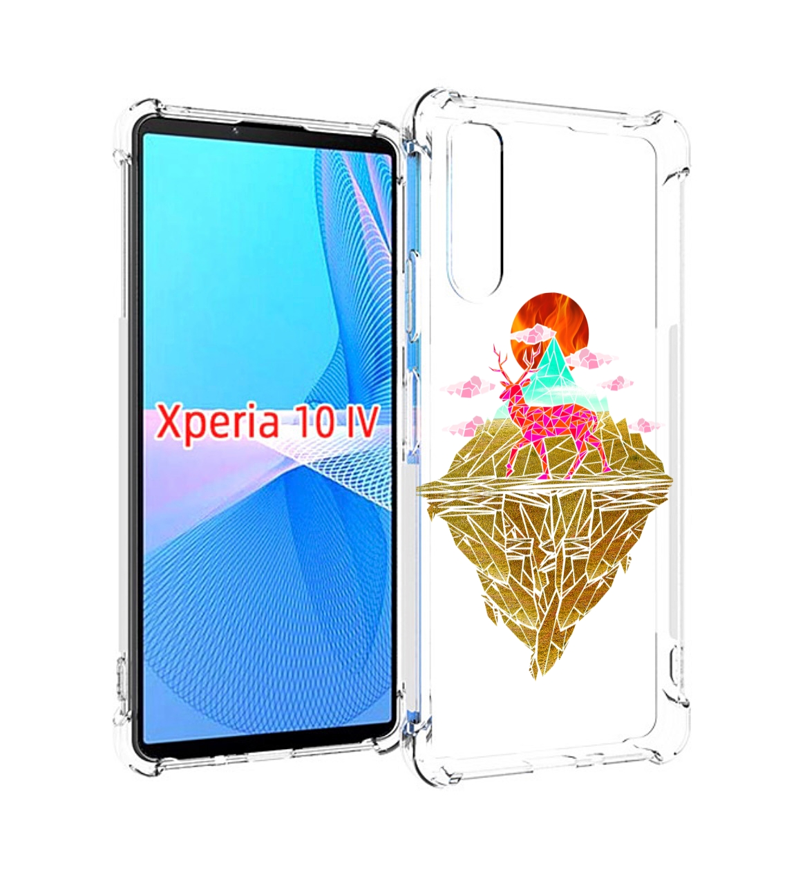 

Чехол MyPads розовый олень абстракция для Sony Xperia 10 IV (10-4), Прозрачный, Tocco