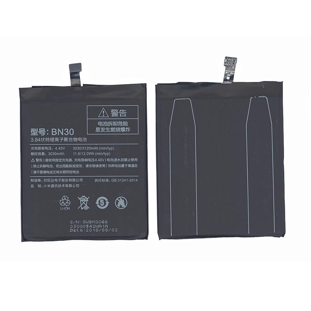 фото Аккумуляторная батарея bn30 для xiaomi redmi 4a 3100mah / 11.94wh 3,85v oem