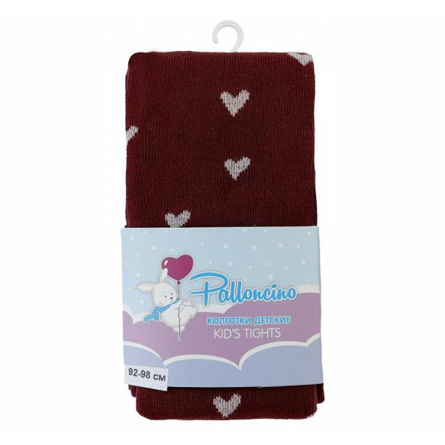 

Колготки для девочки Palloncino хлопок бордовые р 122-128, Бордовый
