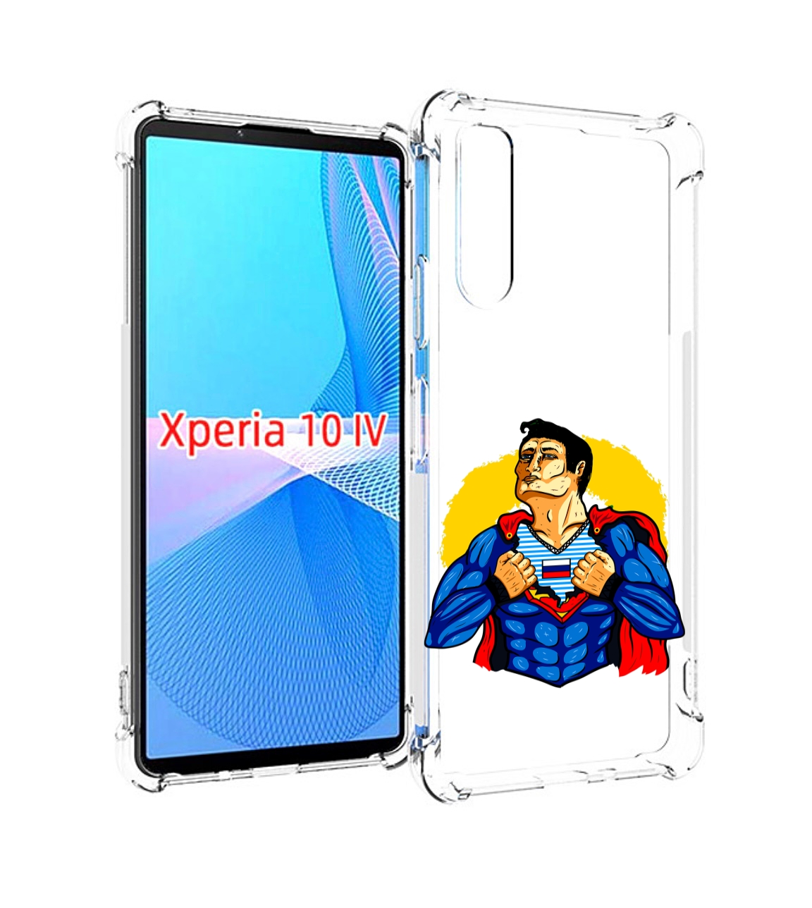 

Чехол MyPads русский супермен для Sony Xperia 10 IV (10-4), Прозрачный, Tocco
