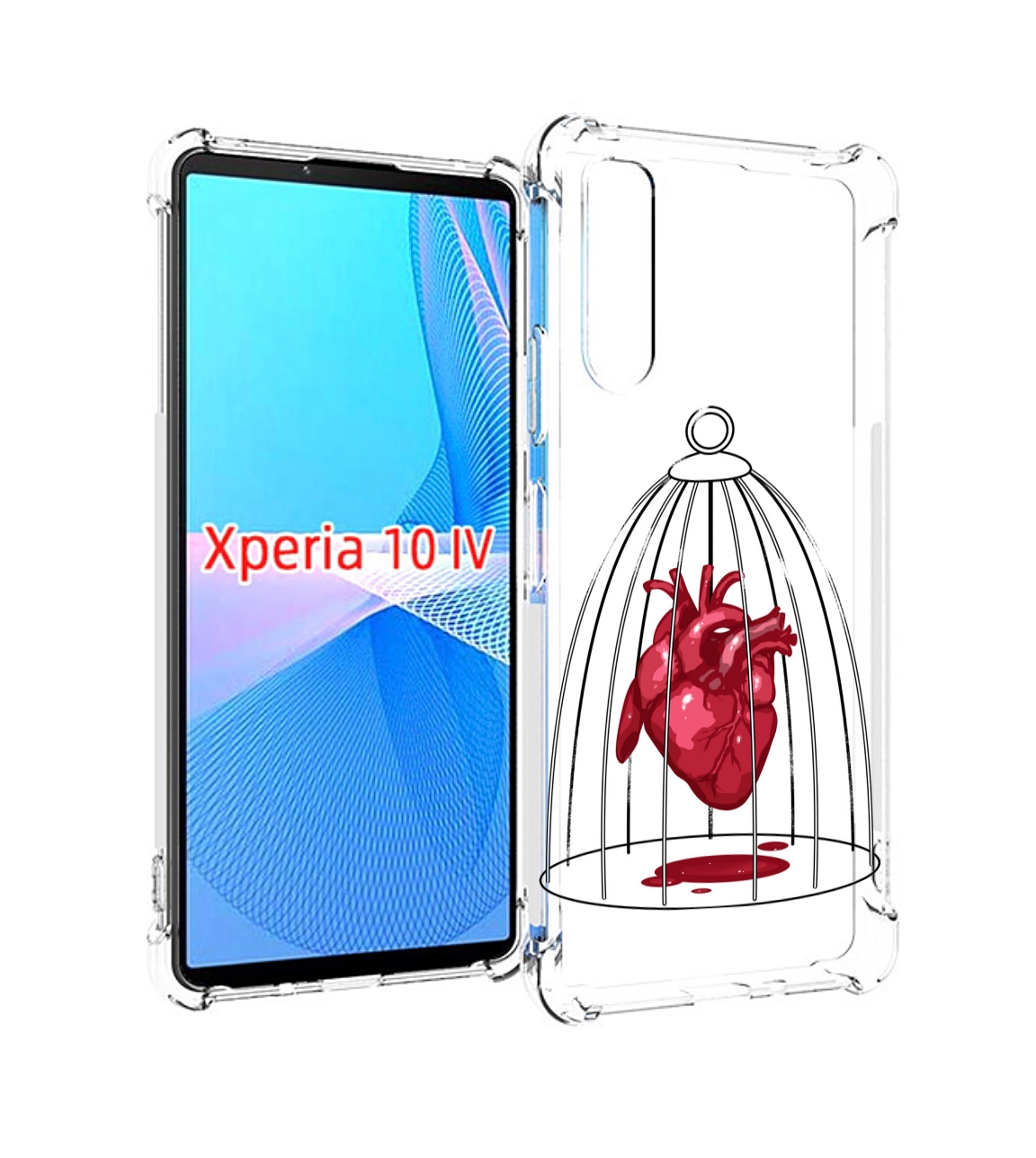 

Чехол MyPads сердце в клетке для Sony Xperia 10 IV (10-4), Прозрачный, Tocco