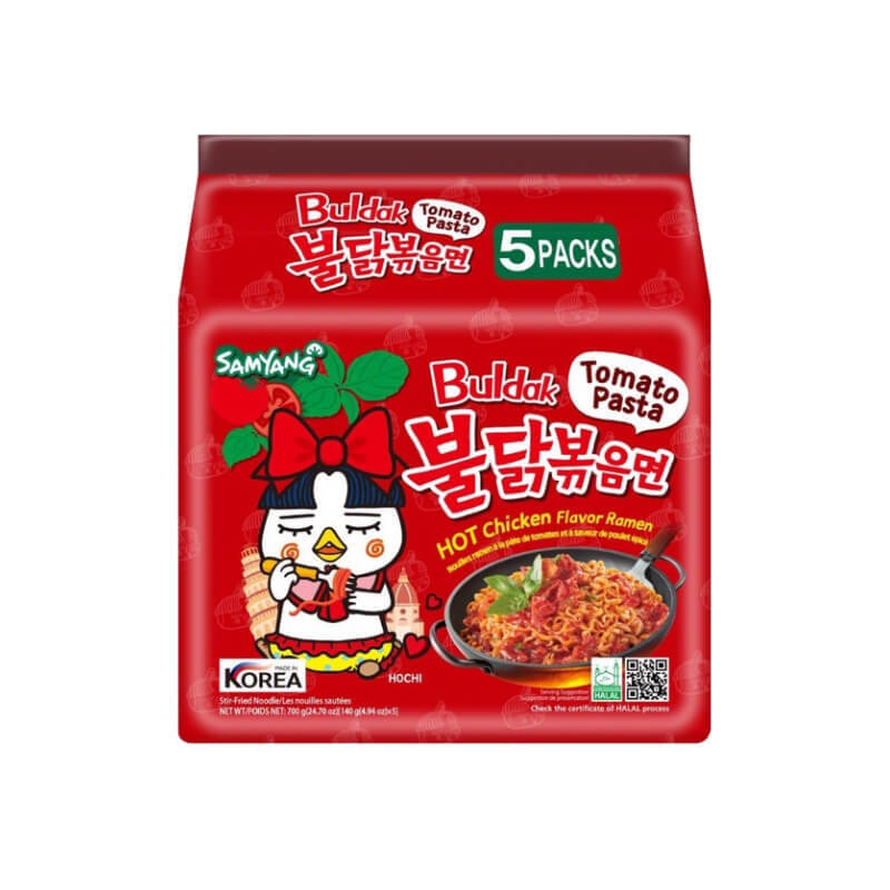 фото Лапша быстрого приготовления samyang hot chicken tomato pasta 140 г 5 шт