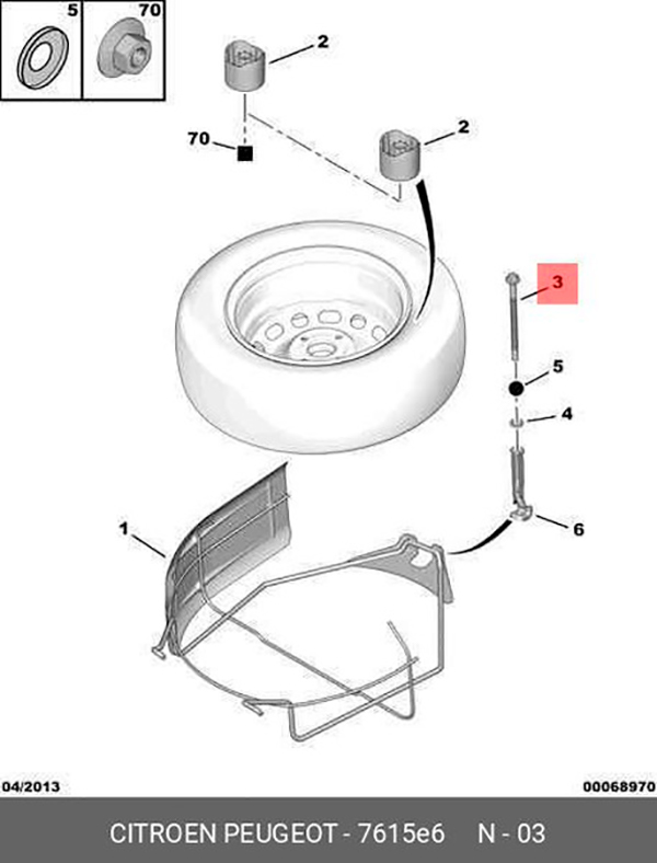 Болт Citroen/Peugeot 7615e6 Peugeot-Citroen арт. 7615E6